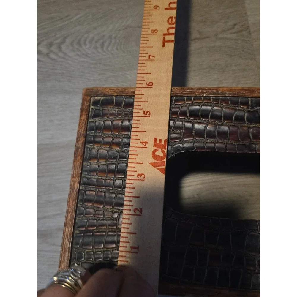 Tissue Box Cover,decorative  heavy man made composite, brown, palm tree on front